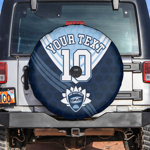 Personalized New South Wales Oztag Spare Tire Cover Hexagon Texture Chevron Pattern Art