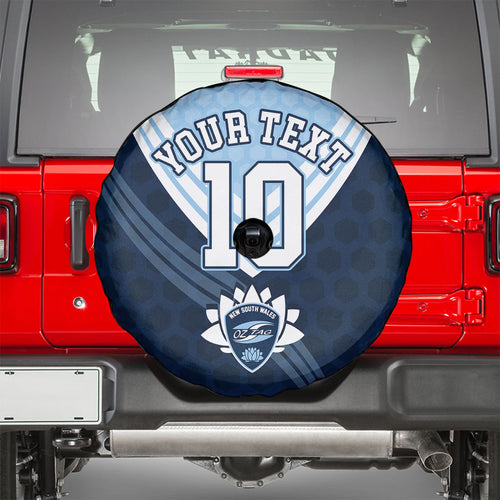 Personalized New South Wales Oztag Spare Tire Cover Hexagon Texture Chevron Pattern Art
