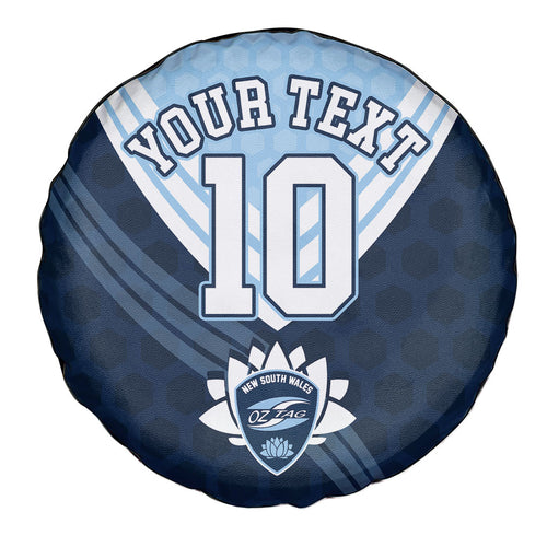 Personalized New South Wales Oztag Spare Tire Cover Hexagon Texture Chevron Pattern Art