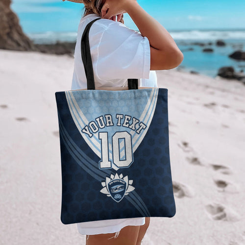 Personalized New South Wales Oztag Tote Bag Hexagon Texture Chevron Pattern Art