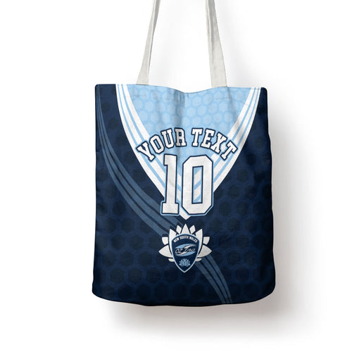 Personalized New South Wales Oztag Tote Bag Hexagon Texture Chevron Pattern Art