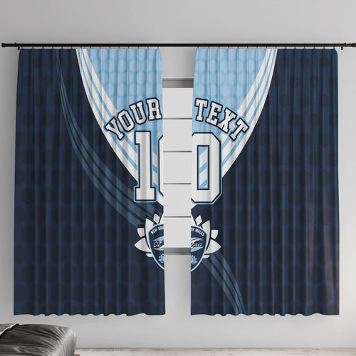 Personalized New South Wales Oztag Window Curtain Hexagon Texture Chevron Pattern Art