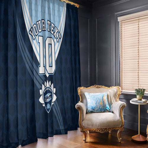 Personalized New South Wales Oztag Window Curtain Hexagon Texture Chevron Pattern Art