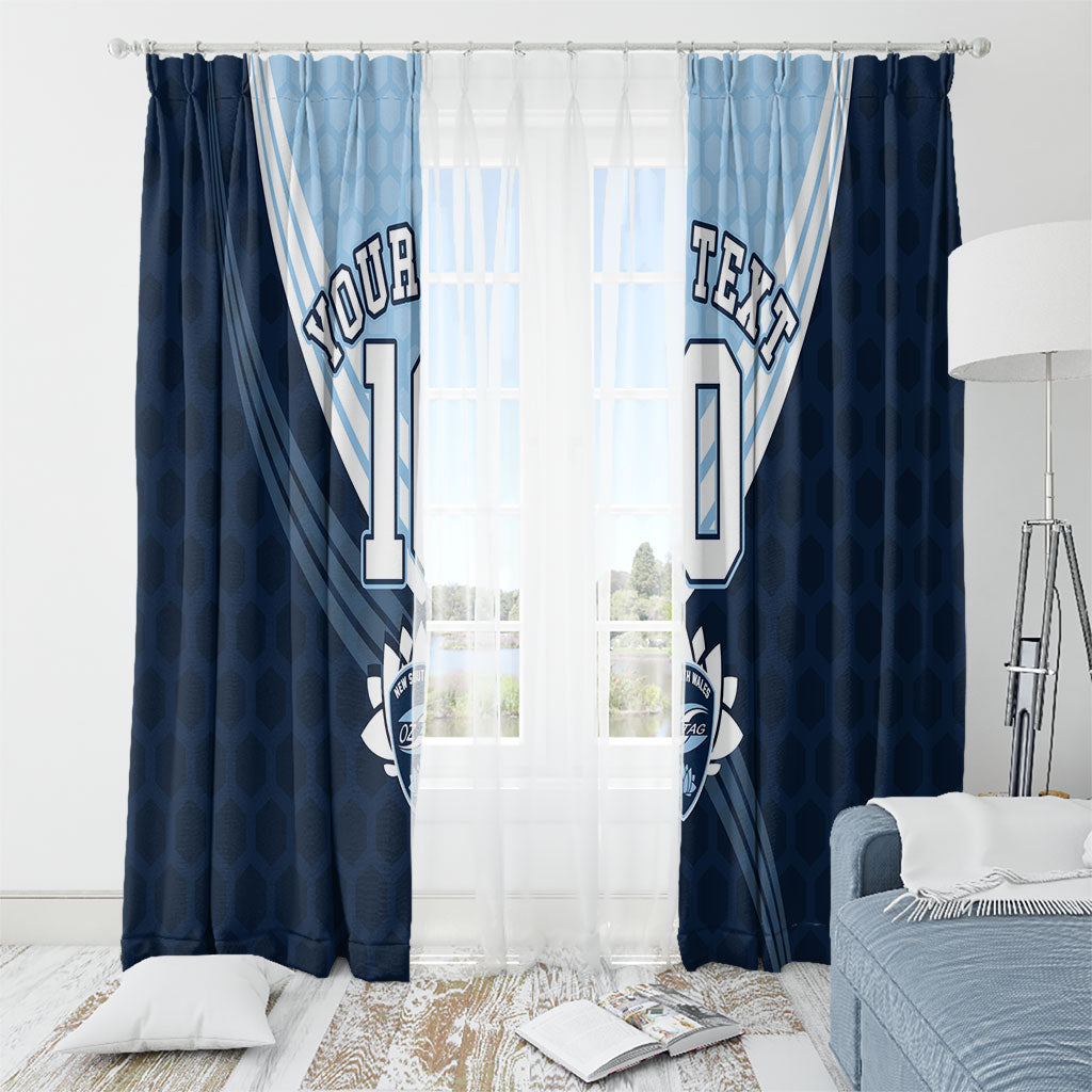 Personalized New South Wales Oztag Window Curtain Hexagon Texture Chevron Pattern Art