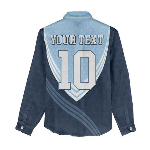 Personalized New South Wales Oztag Women Casual Shirt Hexagon Texture Chevron Pattern Art