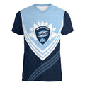 Personalized New South Wales Oztag Women V-Neck T-Shirt Hexagon Texture Chevron Pattern Art