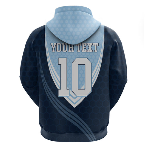 Personalized New South Wales Oztag Zip Hoodie Hexagon Texture Chevron Pattern Art