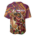 Personalized Brisbane Broncos Rugby Christmas Baseball Jersey Holiday Mascot Graphic Art Festive Lights Bow