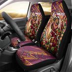 Personalized Brisbane Broncos Rugby Christmas Car Seat Cover Holiday Mascot Graphic Art Festive Lights Bow