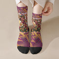 Personalized Brisbane Broncos Rugby Christmas Crew Socks Holiday Mascot Graphic Art Festive Lights Bow