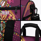 Personalized Brisbane Broncos Rugby Christmas Duffle Bag Holiday Mascot Graphic Art Festive Lights Bow