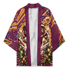 Personalized Brisbane Broncos Rugby Christmas Kimono Holiday Mascot Graphic Art Festive Lights Bow