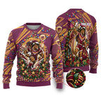 Personalized Brisbane Broncos Rugby Christmas Ugly Christmas Sweater Holiday Mascot Graphic Art Festive Lights Bow