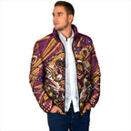 Personalized Brisbane Broncos Rugby Christmas Padded Jacket Holiday Mascot Graphic Art Festive Lights Bow
