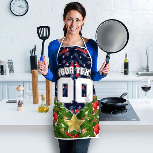 Personalised Sydney Roosters Rugby Christmas Apron Santa Rugby Mascot - Pine Wreath Festive