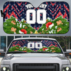 Personalised Sydney Roosters Rugby Christmas Auto Sun Shade Santa Rugby Mascot - Pine Wreath Festive