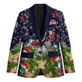 Personalised Sydney Roosters Rugby Christmas Blazer Santa Rugby Mascot - Pine Wreath Festive
