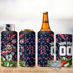 Personalised Sydney Roosters Rugby Christmas 4 in 1 Can Cooler Tumbler Santa Rugby Mascot - Pine Wreath Festive