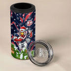 Personalised Sydney Roosters Rugby Christmas 4 in 1 Can Cooler Tumbler Santa Rugby Mascot - Pine Wreath Festive