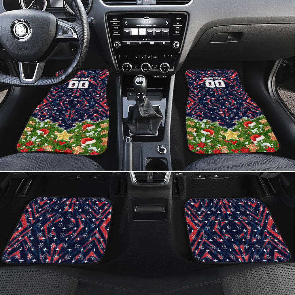 Personalised Sydney Roosters Rugby Christmas Car Mats Santa Rugby Mascot - Pine Wreath Festive