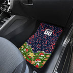 Personalised Sydney Roosters Rugby Christmas Car Mats Santa Rugby Mascot - Pine Wreath Festive