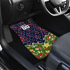 Personalised Sydney Roosters Rugby Christmas Car Mats Santa Rugby Mascot - Pine Wreath Festive