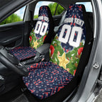 Personalised Sydney Roosters Rugby Christmas Car Seat Cover Santa Rugby Mascot - Pine Wreath Festive