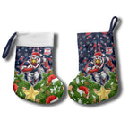 Sydney Roosters Rugby Christmas Stocking Santa Rugby Mascot - Pine Wreath Festive