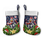 Sydney Roosters Rugby Christmas Stocking Santa Rugby Mascot - Pine Wreath Festive