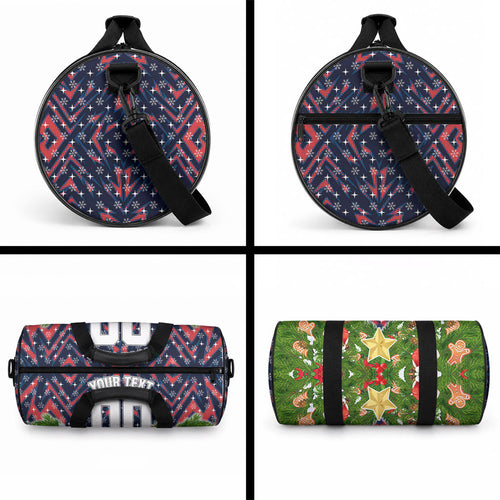 Personalised Sydney Roosters Rugby Christmas Duffle Bag Santa Rugby Mascot - Pine Wreath Festive