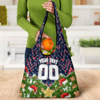 Personalised Sydney Roosters Rugby Christmas Grocery Bag Santa Rugby Mascot - Pine Wreath Festive