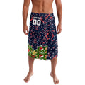 Personalised Sydney Roosters Rugby Christmas Lavalava Santa Rugby Mascot - Pine Wreath Festive
