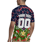 Personalised Sydney Roosters Rugby Christmas Rugby Jersey Santa Rugby Mascot - Pine Wreath Festive