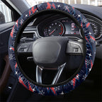 Sydney Roosters Rugby Christmas Steering Wheel Cover Santa Rugby Mascot - Pine Wreath Festive