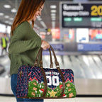 Personalised Sydney Roosters Rugby Christmas Travel Bag Santa Rugby Mascot - Pine Wreath Festive