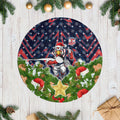 Sydney Roosters Rugby Christmas Tree Skirt Santa Rugby Mascot - Pine Wreath Festive