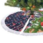 Sydney Roosters Rugby Christmas Tree Skirt Santa Rugby Mascot - Pine Wreath Festive
