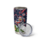 Personalised Sydney Roosters Rugby Christmas Tumbler Cup Santa Rugby Mascot - Pine Wreath Festive