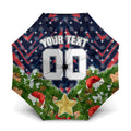 Personalised Sydney Roosters Rugby Christmas Umbrella Santa Rugby Mascot - Pine Wreath Festive