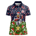 Personalised Sydney Roosters Rugby Christmas Women Polo Shirt Santa Rugby Mascot - Pine Wreath Festive