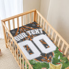 Personalised Wests Tigers Rugby Christmas Baby Bed Cover Santa Rugby Mascot - Pine Wreath Festive