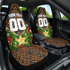 Personalised Wests Tigers Rugby Christmas Car Seat Cover Santa Rugby Mascot - Pine Wreath Festive