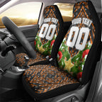 Personalised Wests Tigers Rugby Christmas Car Seat Cover Santa Rugby Mascot - Pine Wreath Festive