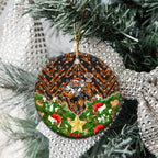 Wests Tigers Rugby Christmas Ceramic Ornament Santa Rugby Mascot - Pine Wreath Festive