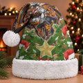 Wests Tigers Rugby Christmas Santa Hat Santa Rugby Mascot - Pine Wreath Festive