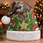 Wests Tigers Rugby Christmas Santa Hat Santa Rugby Mascot - Pine Wreath Festive