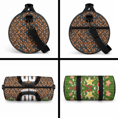 Personalised Wests Tigers Rugby Christmas Duffle Bag Santa Rugby Mascot - Pine Wreath Festive