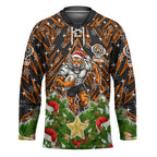 Personalised Wests Tigers Rugby Christmas Hockey Jersey Santa Rugby Mascot - Pine Wreath Festive