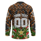 Personalised Wests Tigers Rugby Christmas Hockey Jersey Santa Rugby Mascot - Pine Wreath Festive