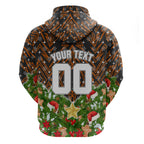 Personalised Wests Tigers Rugby Christmas Hoodie Santa Rugby Mascot - Pine Wreath Festive